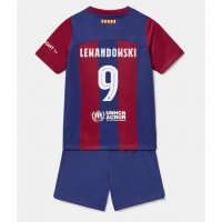 Barcelona Robert Lewandowski #9 Heimtrikotsatz Kinder 2023-24 Kurzarm (+ Kurze Hosen)